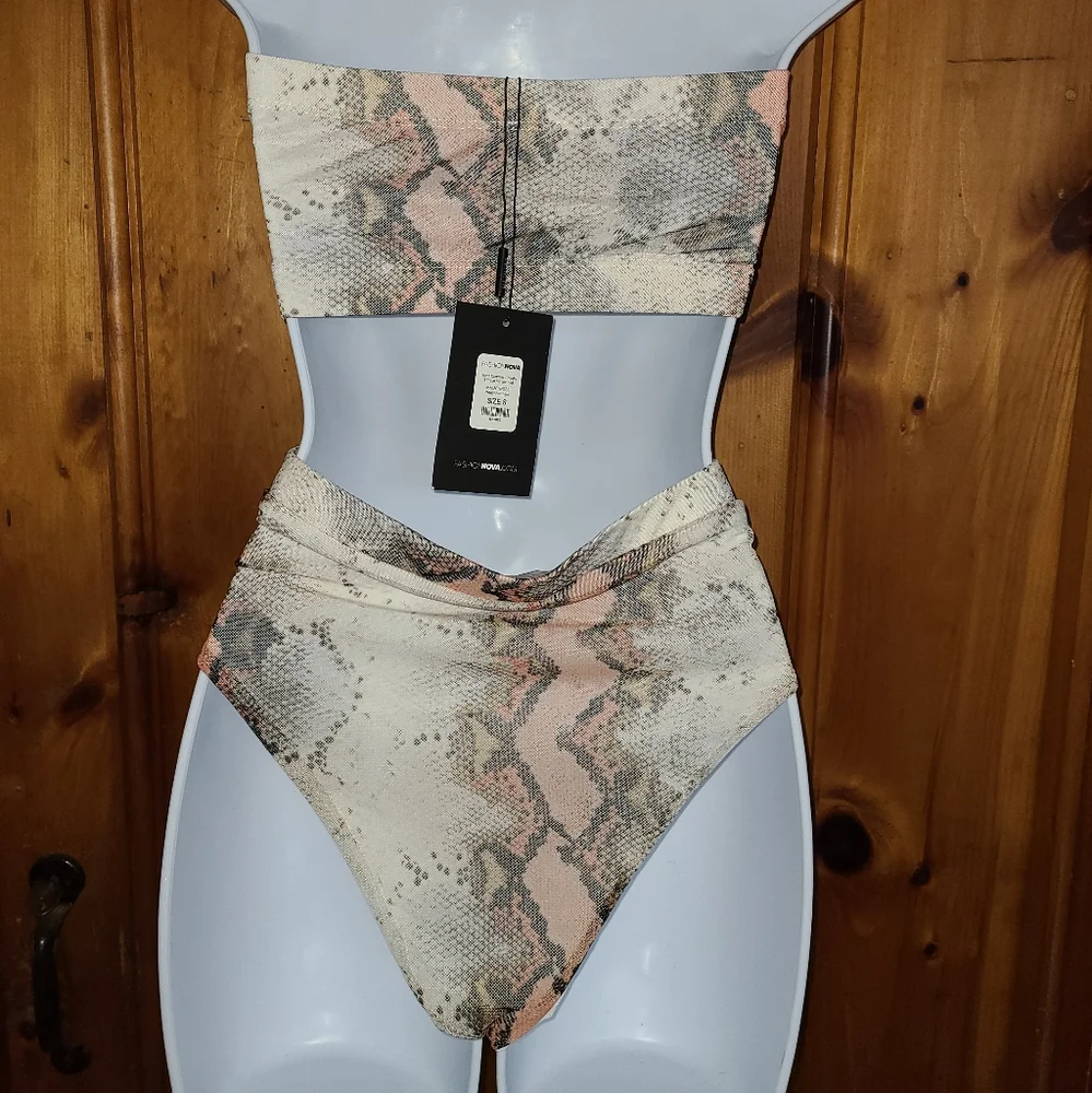 2/$40 NWT 3 piece Fashion Nova bikini coverup set sun suit snake island charmer - Picture 4 of 12